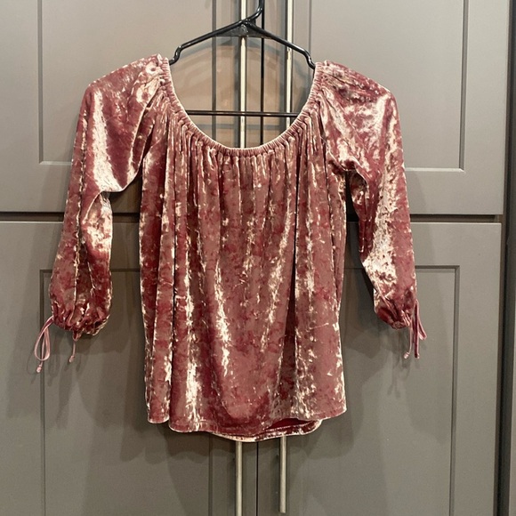 American Eagle Outfitters Tops - American Eagle Maroon Velour Top